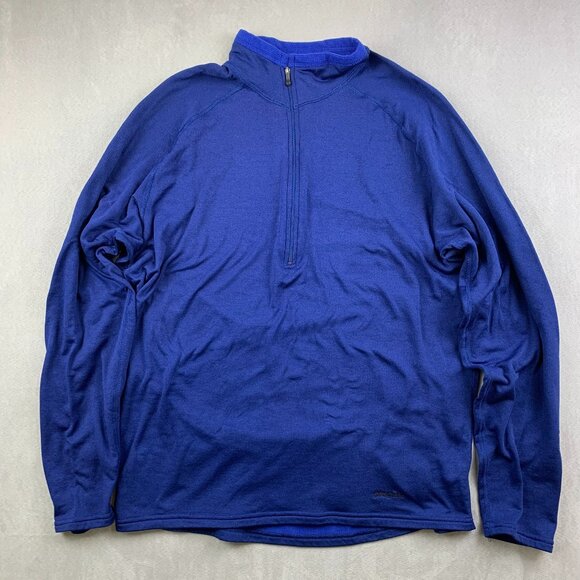 Vtg Patagonia Mens XL Blue 1/4 Zip R.5 Top Pullover Thermal Polartec Made In USA - Picture 1 of 13